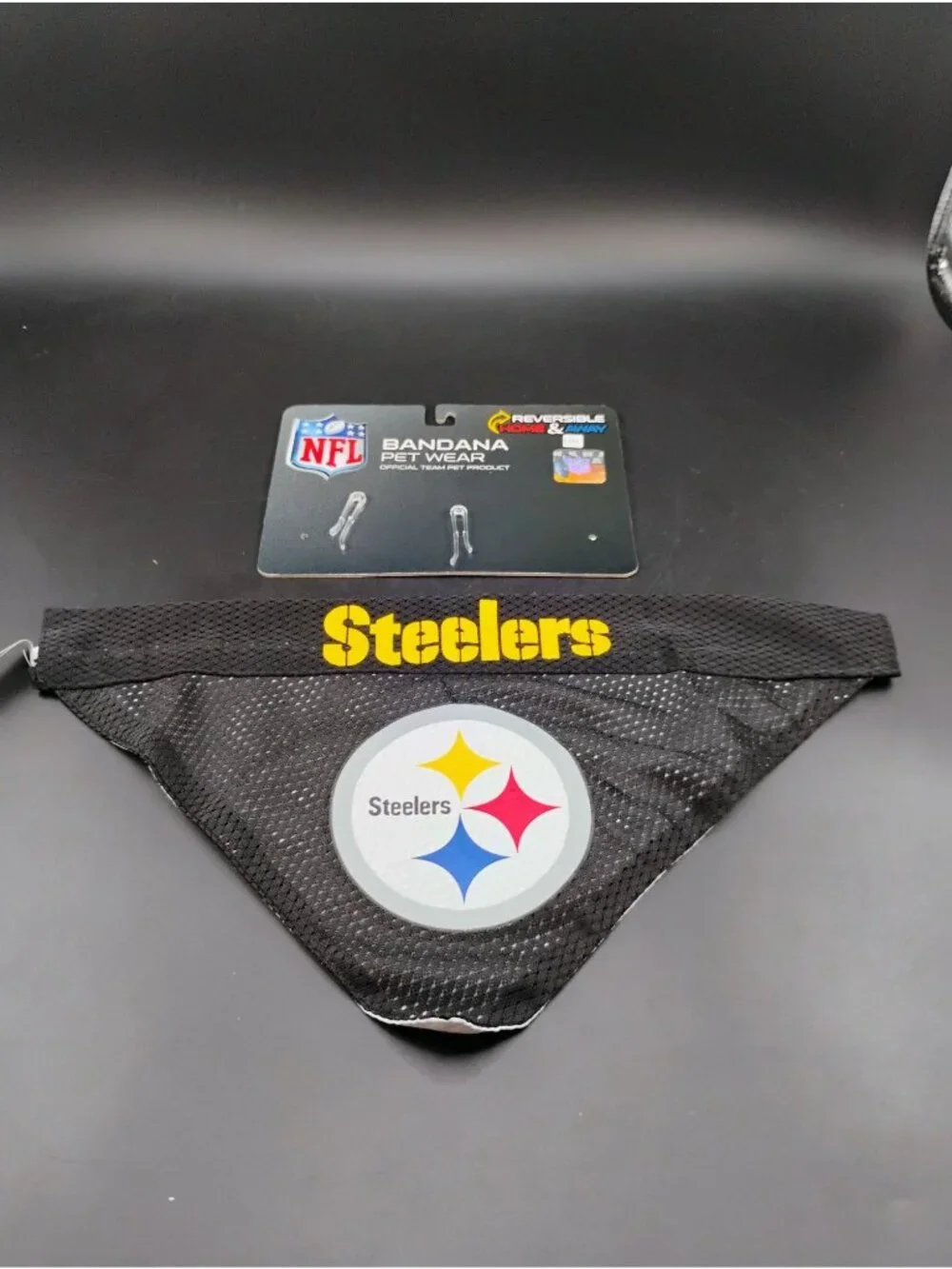NFL Steelers L/XL Reversible Pet Bandana Home & Away Logo